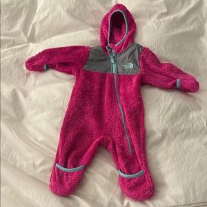 The North Face Pink Fleece Baby Onesie